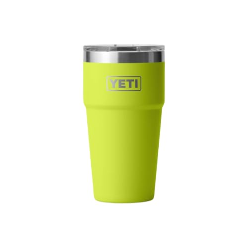 Image of YETI Rambler 16 oz Stackable Tumbler, Vacuum Insulated, Stainless Steel with MagSlider Lid-Chartreuse