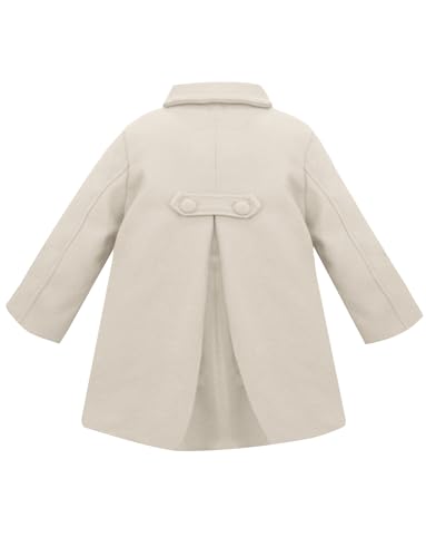 Panegy Girls Winter Woolen Coat Toddler Cute Thick Button Down Jacket Overcoat Outwear 2-8 Years4