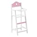 Engelhart - Babypuppen Holzmöbel - Passende Möbel und Accessoires - Bett, Hochstuhl, Etagenbetten, Wiege, Wickeltisch, Kommode - Pink und Weiß (Hochstuhl)