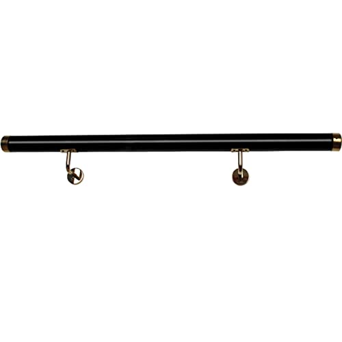 Main courante noire en PVC de 5,6 m avec supports inox pour escalier mural intérieur