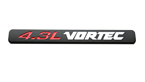 Image of SSDD 2pcs 4.3L Vortec Emblems Hood 4.3 L Engine Badge 3D Decal Replacement for Silverado Z71 Gmc Sierra (Black /White), CH-4.3L Vortec