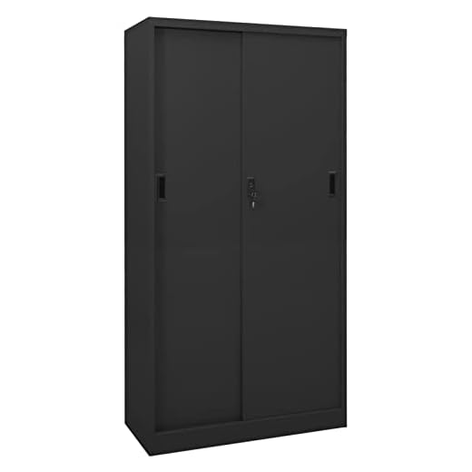 BaraSh Armario de Oficina Puerta corredera Acero Antracita 90x40x180cm Armario Herramientas Armario de taquilla Armario bajo Exterior Mueble pequeño