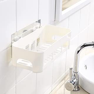 WOW Interiors Wall Shelves (1 Pc Bathroom White Shelf) Kitchen Bathroom Shelf Self-Adhesive