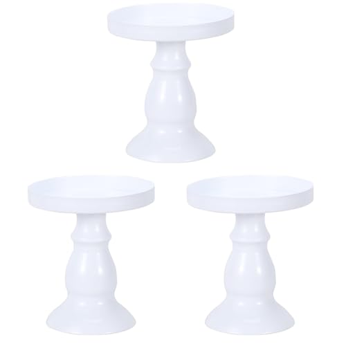 Abaodam 3 Pcs White Metal Cake Stands for Dessert Table Vintage Cake Stand Cake Holder Stand Cupcake Food Trays Lift Pastry