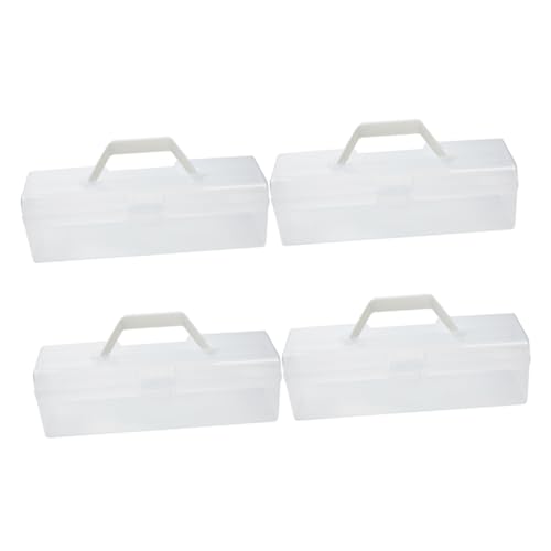 Cabilock 4 pièces Boîtes de Rangement Transparentes pour Ustensiles de Cuisine Valisettes Portables Boîtes de Stockage pour Couverts Fourchettes Baguettes...