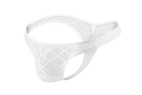 Papapai Perspectiva de los Hombres Malla de Malla Recorte de Cierre Bikini Calzoncillos Tanga Tanga Tanga de Bikini Sexy Micro Tanga (Blanco, S) Cover