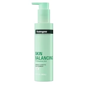 Neutrogena Skin Balancing Kaolin Clay Cleanser with 2% Polyhydroxy Acid (PHA), Mattifying & Conditioning Face Wash for Oily Skin, Paraben-Free, Soap-Free, Sulfate-Free, 6.3 oz