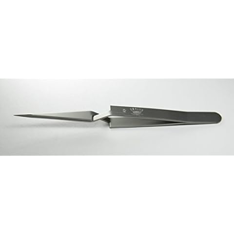 Regine N3-S-R - Very Sharp, Fine Points, Straight Tip - Reversible Action Tweezer, Hardened Stainless Steel, Swiss Made - High Precision Tweezers - Negative Tweezers. Cover