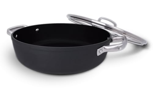 Arcos Cacerola Antiadherente de la Serie Samoa, de 28 cm de diámetro y 4,3 L de capacidad fabricada en Aluminio Forjado Negro