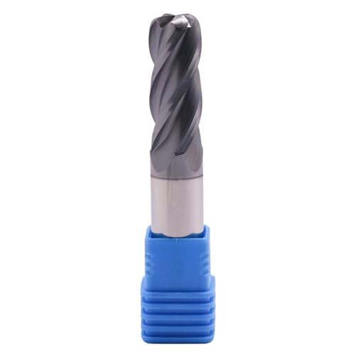Image of 1 /2 inch 4 Flute Solid Carbide End Mill - .125 inch Corner Radius, AlTiN Coated | 35 Helix, 1 /2 inch Cutting Dia, 1 /2 inch Shank Dia, 1-1 /4 inch LOC, 3 inch OAL for Milling Alloy Steel, Cast Iron, Copper