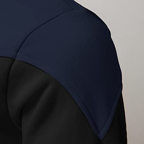 Mens Jacket Fleece Stand Collar Color Block Fall Winter Windbreaker Coat - image 6