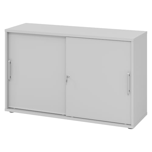 bümö Schiebetürenschrank 2OH - Aktenschrank abschließbar, Sideboard...