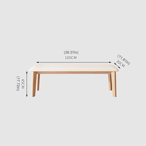 WXZXWXZX Reposapies Salon Moderno Banco Madera Banqueta Dormitorio Banco Pie de Cama Taburete Tocador Otomana Banco Recibidor Entrada con Asiento Acolchado para Sala de Estar Pasillo(100cm(39in)) - imagen 3