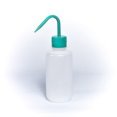 Tarsons T560070-G 500ml Color Coded LDPE Narrow Mouth Wash Bottle - Green Cap (Pack of 4)