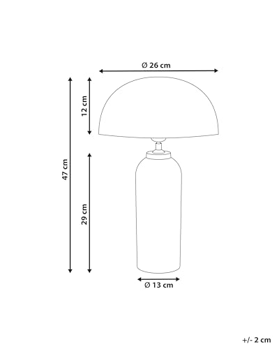 Lampada Da Tavolo Ottone Ferro Metallo Base 47 Cm Singola Luce Design Moderno Accessori Casa Soggiorno - 3