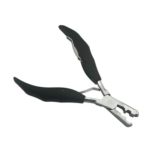 Alicates de extensión de cabello de 5,7 pulgadas y mango negro con ranuras planas 2