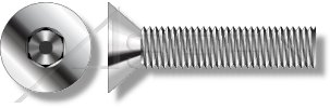 (25 pcs) #0-80 X 5/8", Flat Socket Cap Screws, Hex Socket Drive, AISI 304 Stainless Steel (18-8)