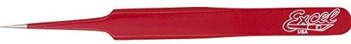 Excel Straight Point Tweezer, Red