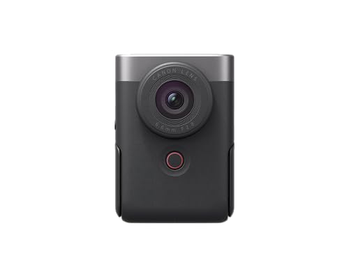 Image of Canon PowerShot V10 Camera, Content Creator Compact Vlog Camera, Fixed 19mm Wide-Angle Lens, 4K Video, Face Detection, Built-in Microphone, Live Streaming, Vlogging, Built-in Stand, Silver | 1 20.9MP CMOS, Fixed 19mm F /2.8 Lens, 4K Up to 29.97 Fps, Stereo Mics, Built-in Stand, WI-FI and USB-C