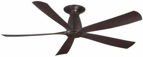 Fanimation Kute - 5 Blade Flush Ceiling Fan-13.93 Inches Tall and 52 Inches Wide-Dark Bronze Finish-Dark Walnut Blade Color