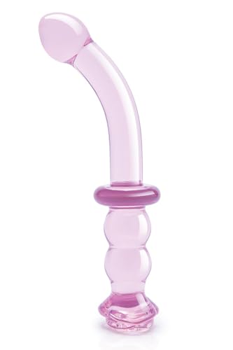 Dildo point G en verre Rosebud Dream Toys Pink 20,3 cm, sextoy rose rigide pour femme