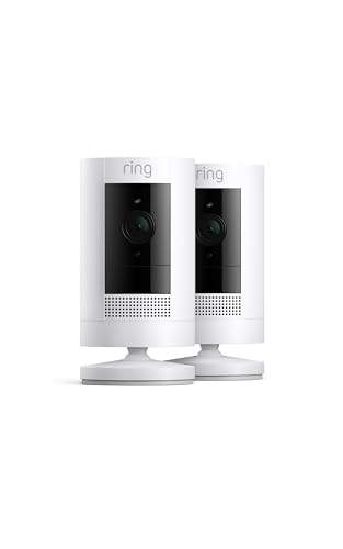 Ring Außenkamera Akku (Stick Up Cam Battery) | Überwachungskamera aussen mit 1080p-HD-Video, WLAN, witterungsbeständig, geeignet für Haus & Grundstück, Alexa-kompatible Sicherheitskamera | 2 Kameras