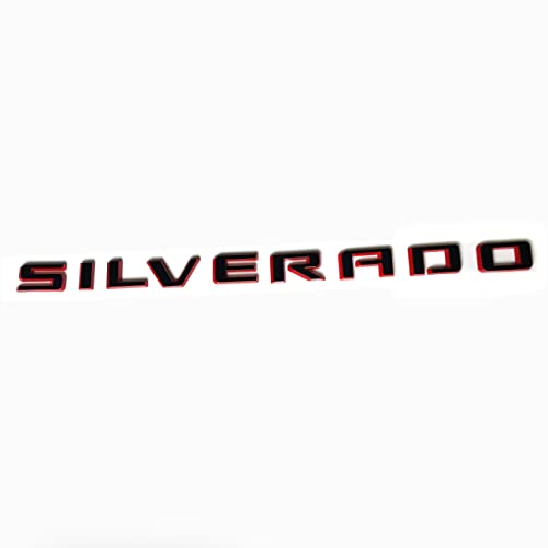 Image of 2019-2025 2pack OEM Nameplate with LT Emblem 3D Letters Badge Replacement for Silverado 1500 2500HD 3500HD 86539786 (Glossy Redline)
