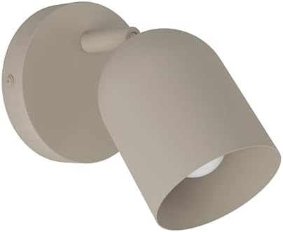 Eglo Tilston Wall Light with Adjustable Spotlight for Indoor Use in Sand-Coloured Steel, Ideal for Reading and E14 Socket Eglo Tilston Wall Light with Adjustable Spotlight for Indoor Use in Sand-Coloured Steel, Ideal for Reading and E14 Socket