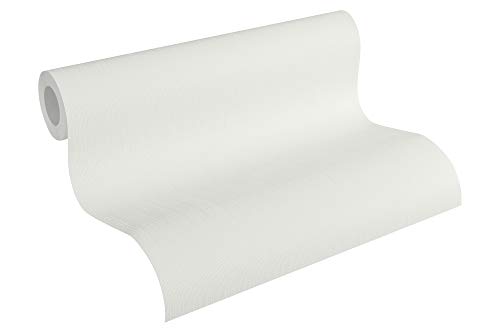 A.S. Création Vliestapete Happy Spring Tapete Uni 10,05 m x 0,53 m weiß Made in Germany 347621 34762-1