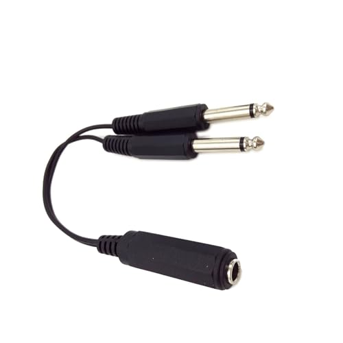 Cable divisor 6.35 mm TRS hembra para separar audio estereo a dos mono 3