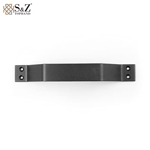 Image of S&Z TOPHAND 9 inch Sliding Barn Door Handle, Black Gate Handle Set, Door Pull, Pull Handle for Sliding Barn Door,Both Interior and Exterior Doors, Door Handle (4)