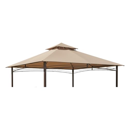 Garden Winds Reinforced RipLock 350 Replacement Canopy Top Cover Compatible with 13' x 10' Gazebo Models 5LGZ2001-PU, 272-0648 - Beige