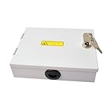 LWL Spleißbox MP-16 | 12 Fasern | Glasfaser Verteilerkasten für Mehrparteienhäuser | abschließbares Stahlgehäuse RAL 7035 | IP41 | IK10 | Wandmontage