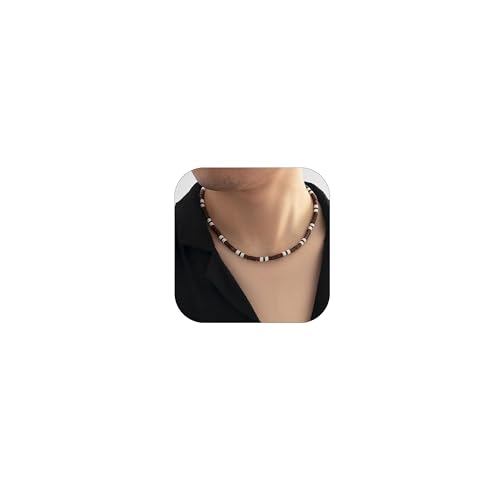 YANCHUN Necklace for Men Puka Shell Necklaces Men Jewelry Gifts Surfer Mens Necklace Beaded Choker Beach Jewelry Gift for Dad Son Husband Summer Beach Accessories