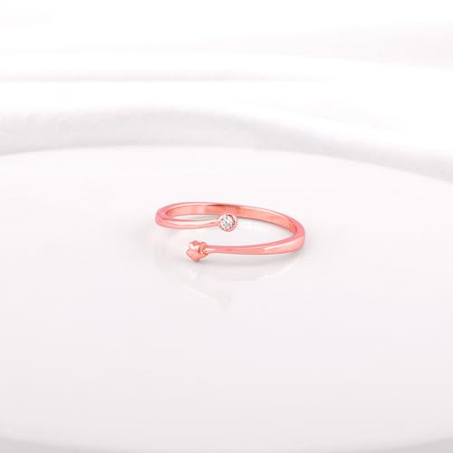 Image of GIVA 925 Silver Rose Gold Starlit Ring, Adjustable | Gifts for Women and Girls | With Certificate of Authenticity and 925 Stamp | 6 Months Warranty*
