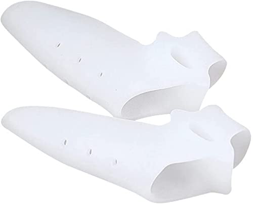 WLYPE 2Pcs Silicone Gel Foot Fingers Two Hole Toe Separator Thumb Valgus Protector Bunion Adjuster Hallux Valgus Guard Relief Pain Feet Care (White S? L)