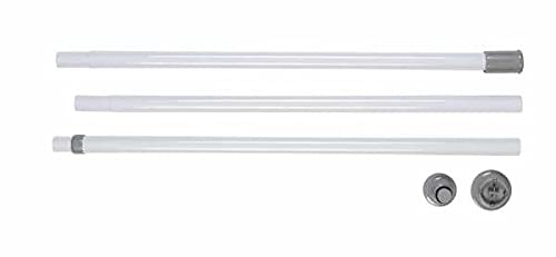 WENKO Barre télescopique Mod. Herkules 165-300 cm 2er Set | Tige Extensible pour Dressing et Rangement | Système Anti-dérapant | Métal et Plastique | Ø 7,5 cm | Blanc et Gris