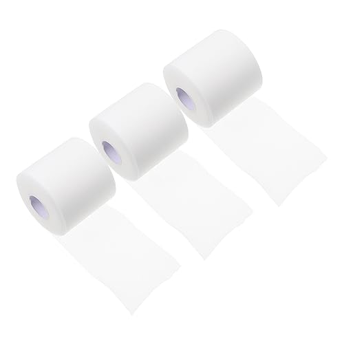 DEARMAMY 3 Rolls Athletic Tape for Sports Ankle Wrists and Knees Shock Skin Protection for Weight Lifting Yoga Running White