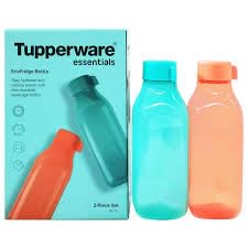 Botellas de plástico reutilizables Tupperware cuadradas de 1000ml pack de 4 botes multicolor 3