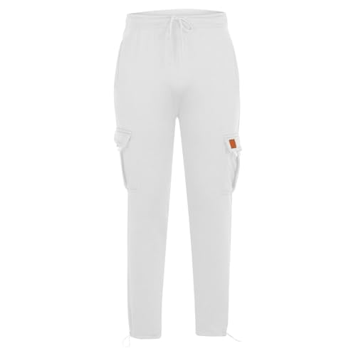 Men's Cargo Sweatpants Joggers Casual Fleece Baggy Open Bottom Pants with Pockets Hiking Athletic Workout Trousers4