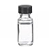 Wheaton W216889 French Square Bottle, Clear Glass, Capacity 0.5oz With 20-400 Black Phenolic Poly-Seal Lined Screw Cap, Diameter 26mm x 62mm (Case Of 48),1701T37CS