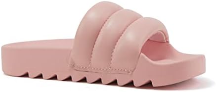 Soda BETWEEN ~ Women Flat Open Toe Single Plush Wide Strap With Fashion Footbed Slide Sandal (8, PINK PU, numeric_8) | Image 3
