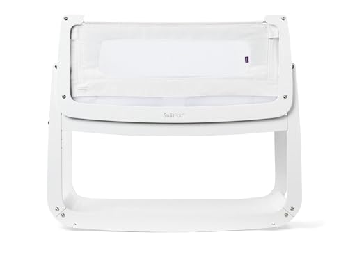 Image of SnuzPod 4 Rocking Baby Bassinet Bedside Sleeper - Lightweight, Portable Bedside Bassinet, Lift Off Crib, Zip Down Wall, 3D Breathable Mattress, 6 Height Settings and Comfort Incline Mode, White