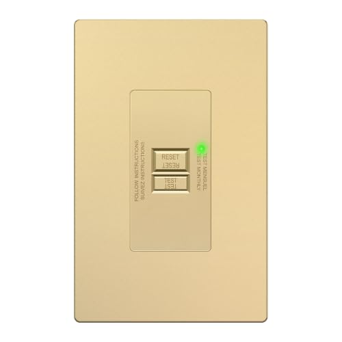 LIDER 20A Blank Face GFCI, Self-Test, LED Indicator, UL Listed, Anti-Interference (No-False-Trip) Protection, Outlet Protection, Screwless Wall Plate, Gold