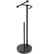 RARXTR Toilet Paper Holder Stand, Post Pivoting Design Free Standing Toilet Paper Holder with Sto...