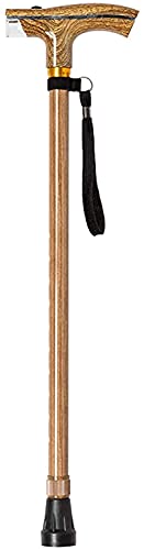 Imita bastón de Madera, bastón Ajustable con luz LED, luz de aleación de Aluminio y muletas multifuncionales duraderas para Ancianos