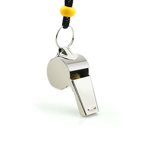 Pack de 2 silbatos de acero inoxidable con cordón miniatura 4