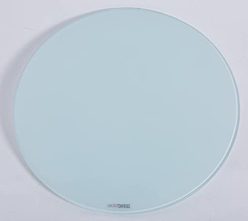 Euro Tische Piano in Vetro 30cm e Piano d'appoggio in forma rotonda, base in vetro con vetro di sicurezza Temperato da 6 mm, Perfettamente Adatto come piano d'appoggio, Piastra di base (Bianco)