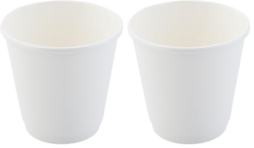 Image of Restaurantware 8 Ounce Paper Coffee Cups, 25 Double Wall Disposable Paper Cups - Leakproof, Recyclable, White Paper Hot Cups, Insulated, Matching Lids Sold Separately (Pack of 2)