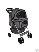 BestPet Classic Gray 4 Wheel Pet Stroller
